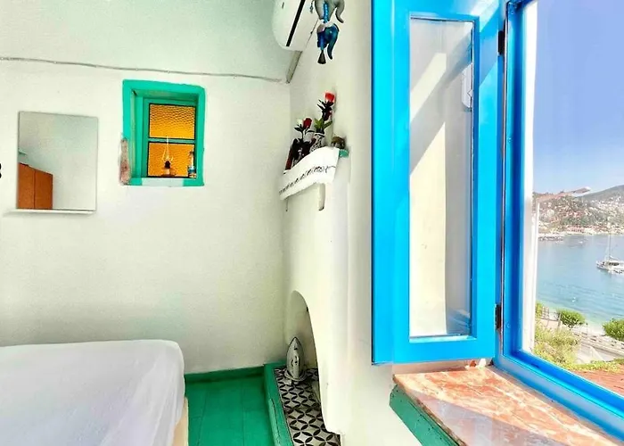 House With Blue Balcony * Kas