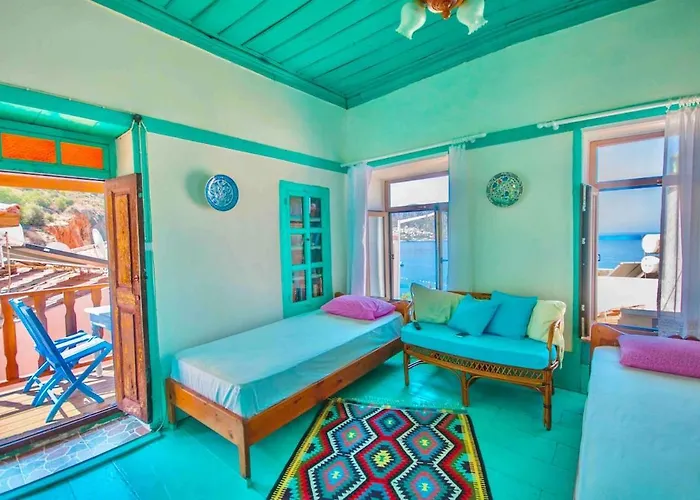 House With Blue Balcony * Kas